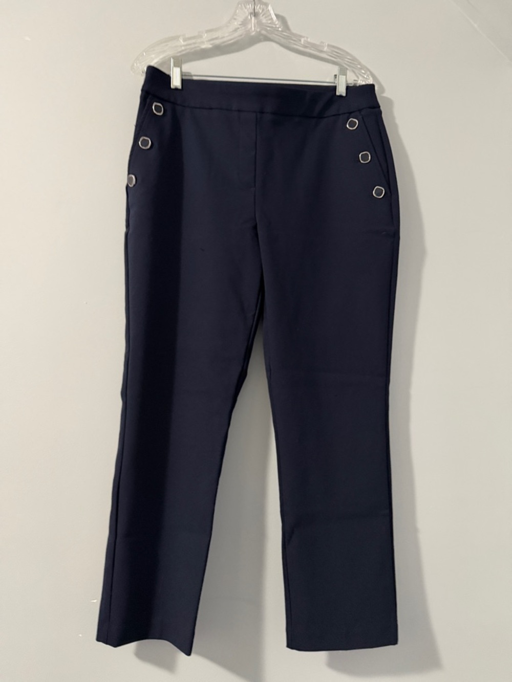 Rachel Zoe Size 10 Misses Navy Blue Nautical Pockets Comfortable High Rise Pants